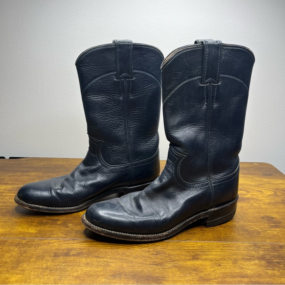 Justin Navy Blue 3057 Leather Boots